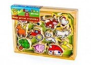 Provlékačka dřevěná Moje první zvířátka 12 dílků