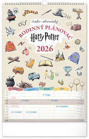 Rodinný plánovač Hary Potter 2026 - nástěnný kalendář