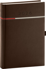 Denní diář 2026 Tomy hnědo-červený