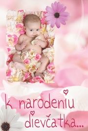 Pohľadnica - narodenie dievčatka