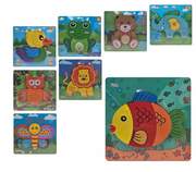 Drevené farebné puzzle mix väčšie