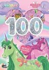 100 metalických samolepek s omalovánkovými listy Jednorožci